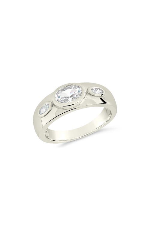 Sterling Forever Soren Oval Cubic Zirconia Statement Ring In Silver