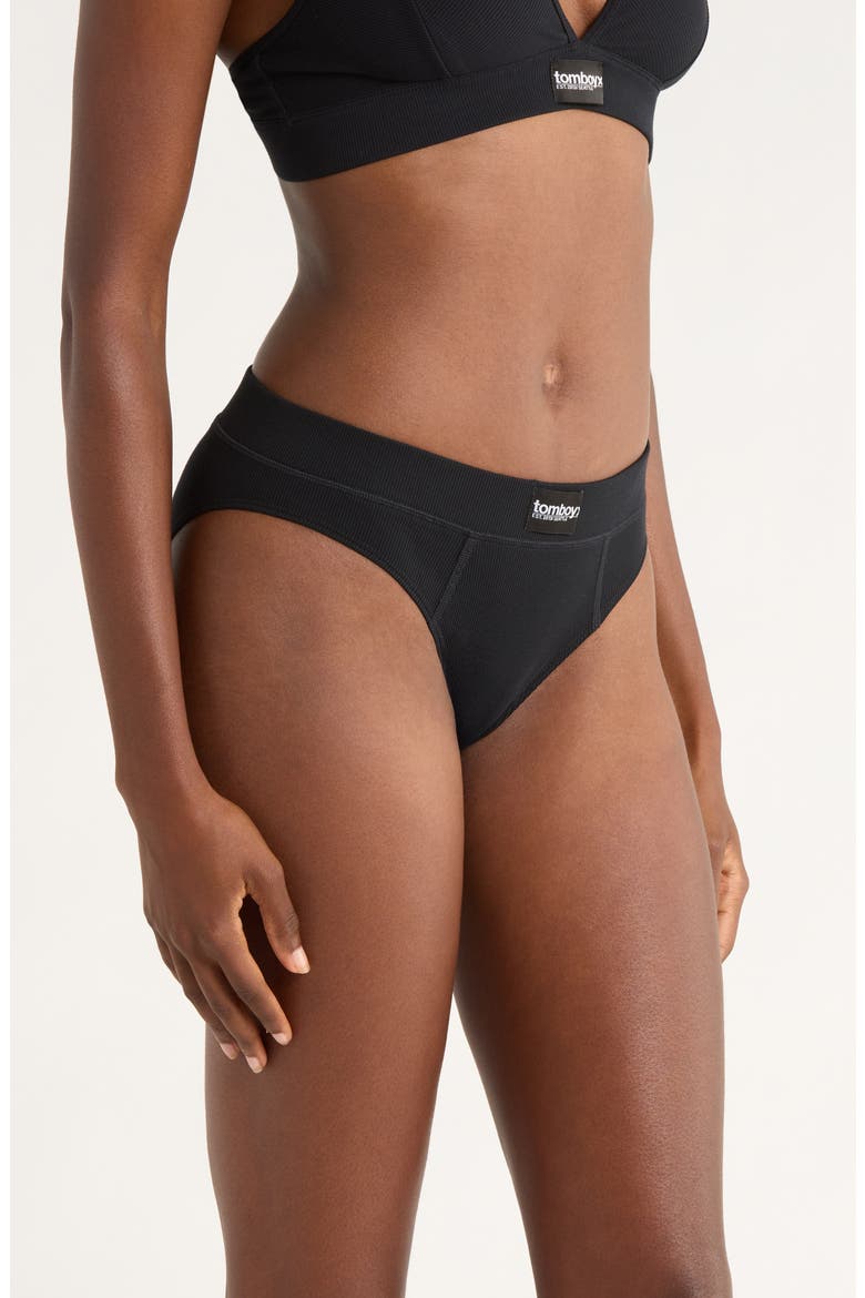Rib Bikini Briefs, Alternate, color, BLACK