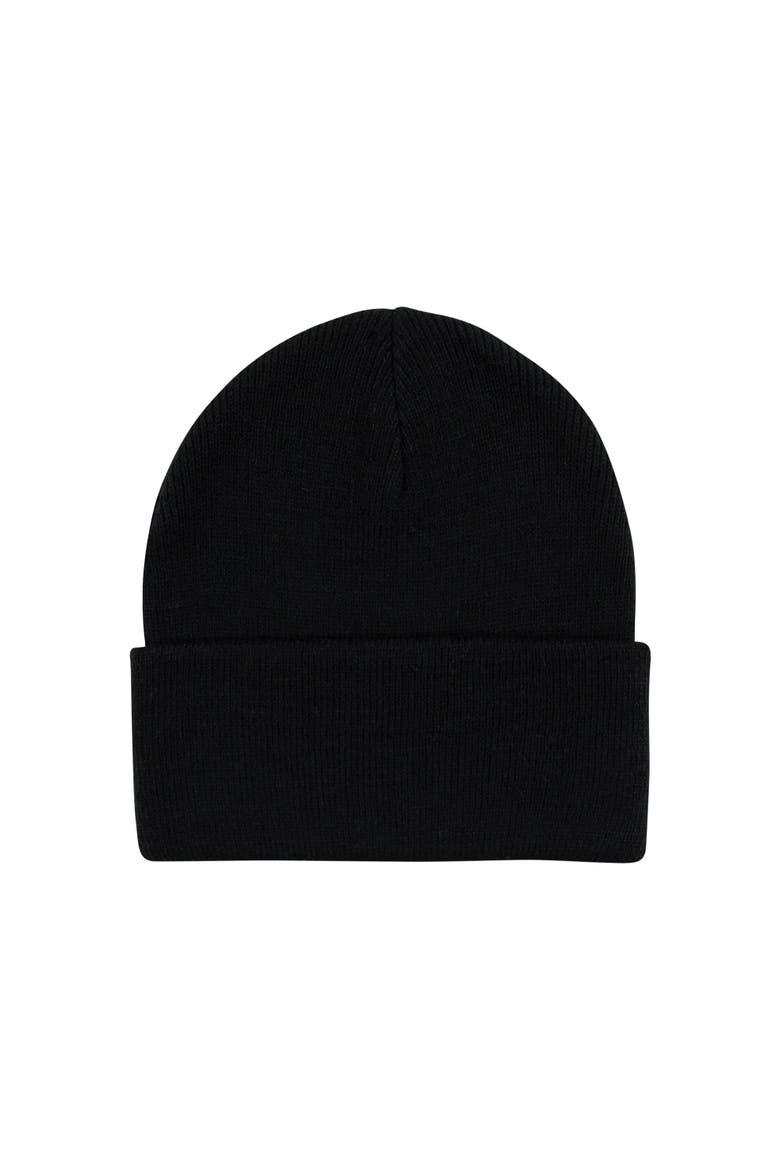 Knitted Fold-Over Beanies, Alternate, color, Heather Red Black