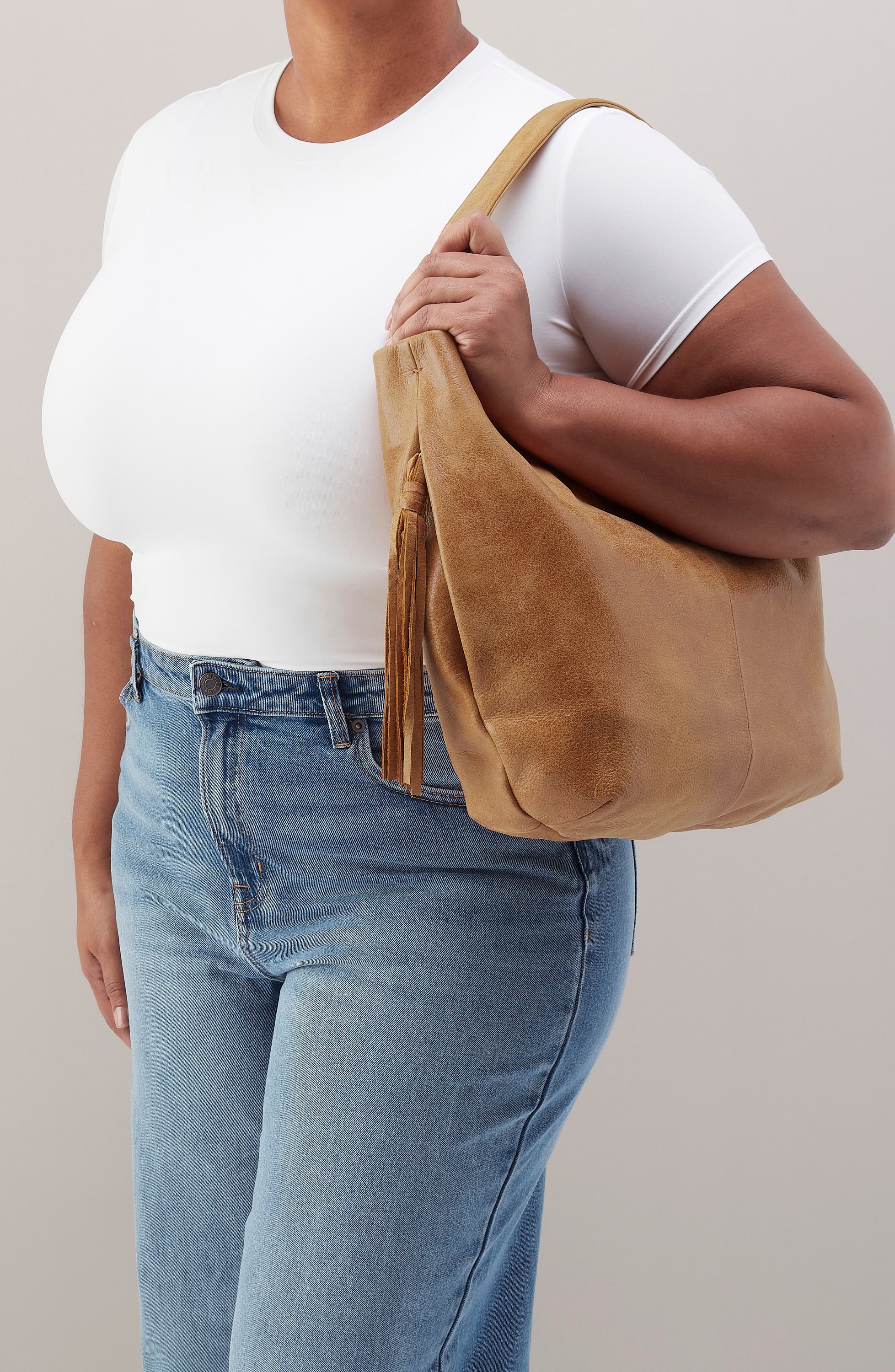 HOBO Harley Leather Hobo Bag, Alternate, color, Whiskey