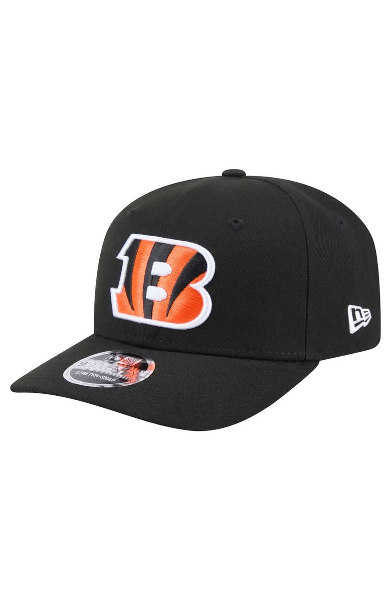 New Era Men's New Era Black Cincinnati Bengals  9SEVENTY Stretch-Snap Hat, Main, color, 