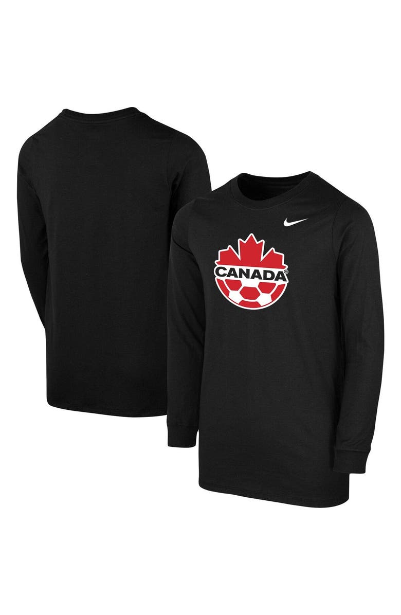 Nike Youth Nike Black Canada Soccer Core Long Sleeve T-Shirt, Main, color,
