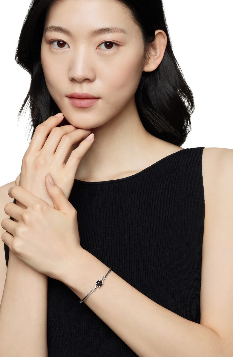 David Yurman Chatelaine<sup>®</sup> Bracelet in Sterling Silver with Semiprecious Stones and Diamonds, 3mm, Alternate, color, Black Onyx