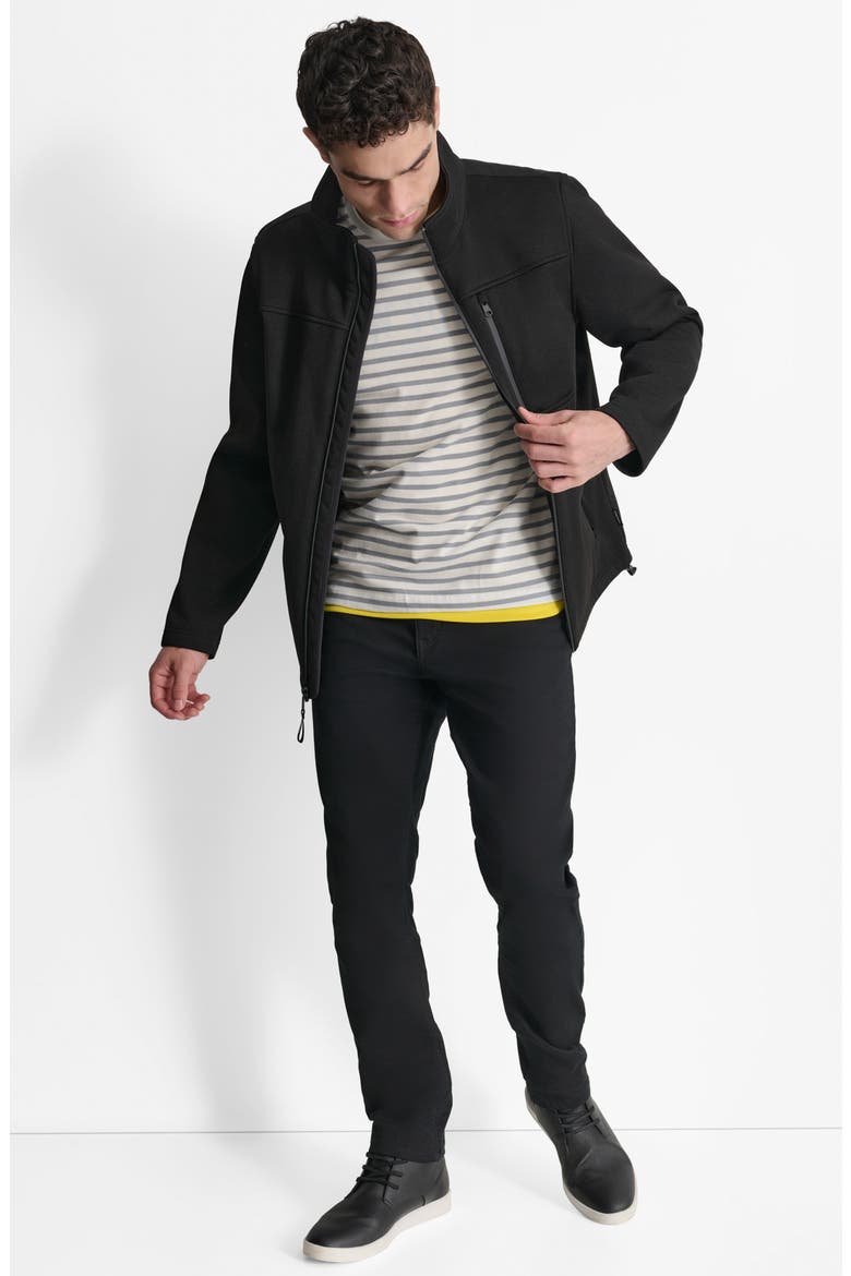 Sweater Knit Fleece Jacket, Alternate, color, BLACK