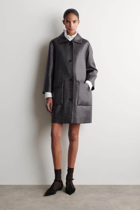Textured Single-Breasted Coat