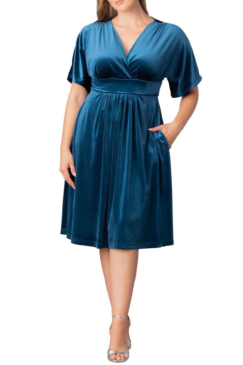 Angelic Velvet Cocktail Dress, Main, color, TEAL TOPAZ