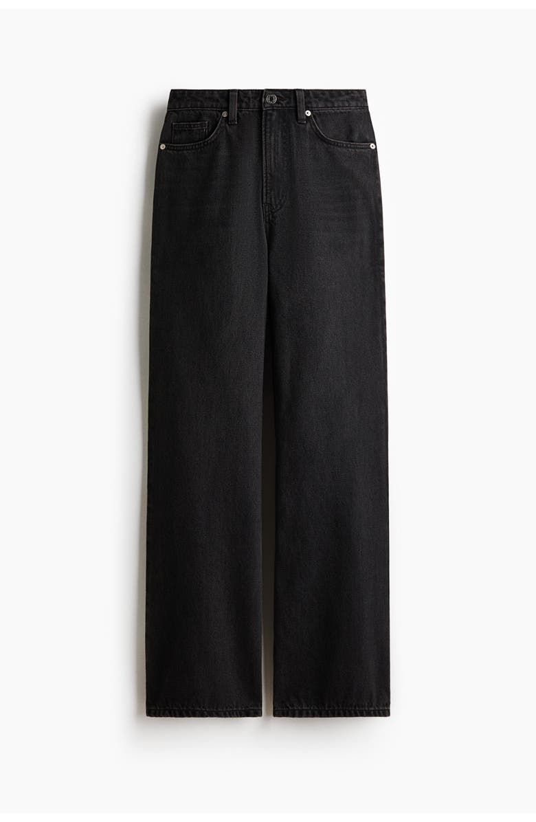 H&M Wide High Waist Jeans, Main, color, Washed Black