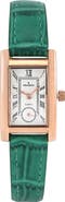 Peugeot Vintage Tank Remote Sweep Leather Watch- 20x35MM