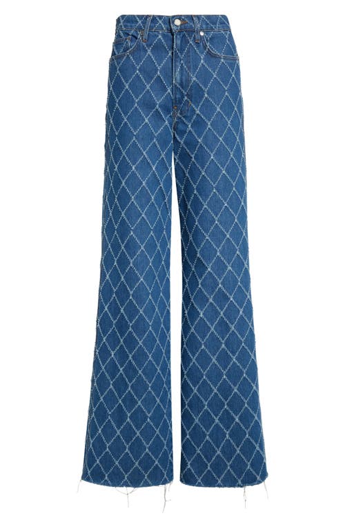 Shop Veronica Beard Taylor High Waist Wide Leg Jeans In Blue Diamond