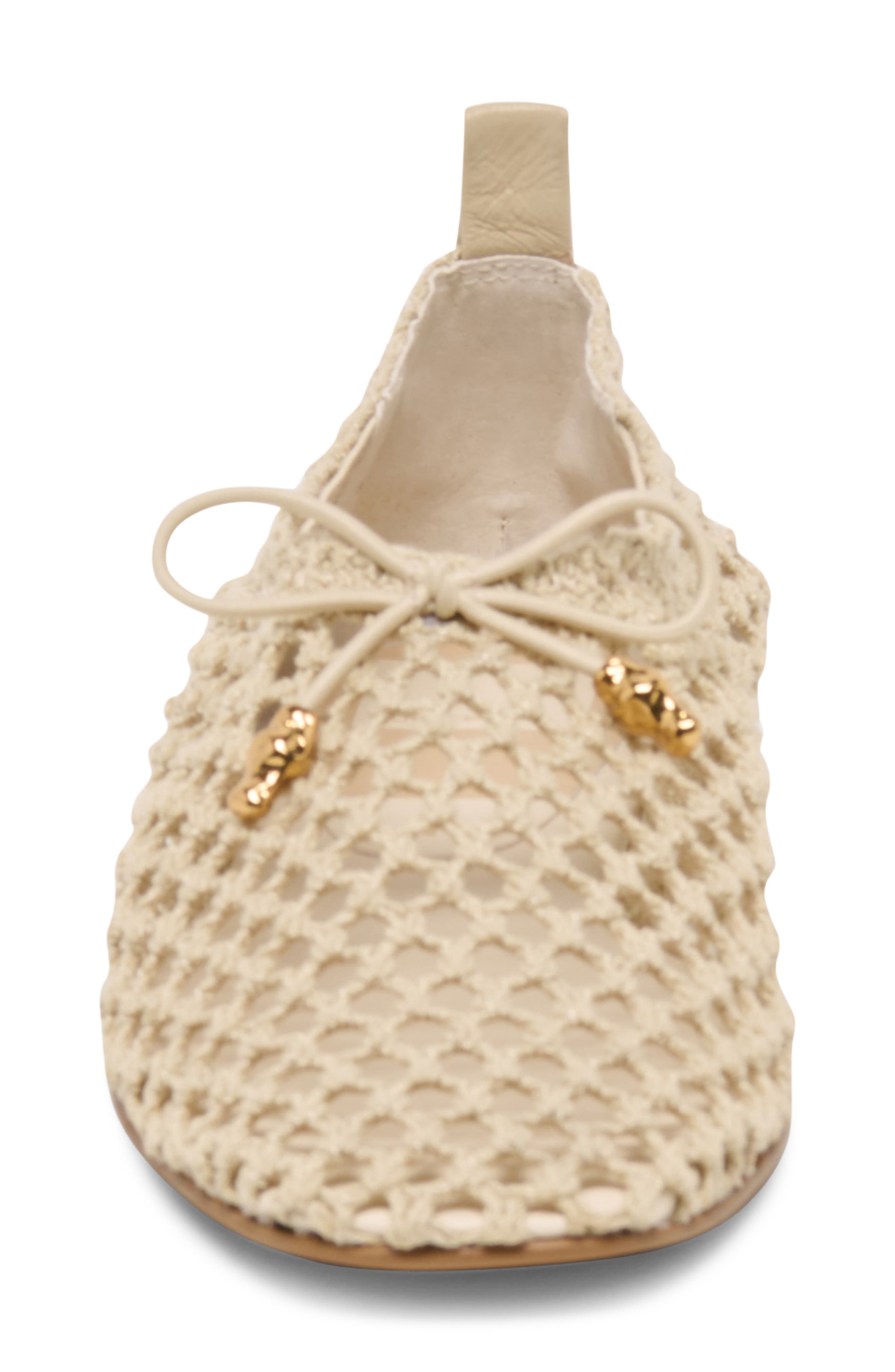 Kaylyn Mesh Flat, Alternate, color, OATMEAL CROCHET
