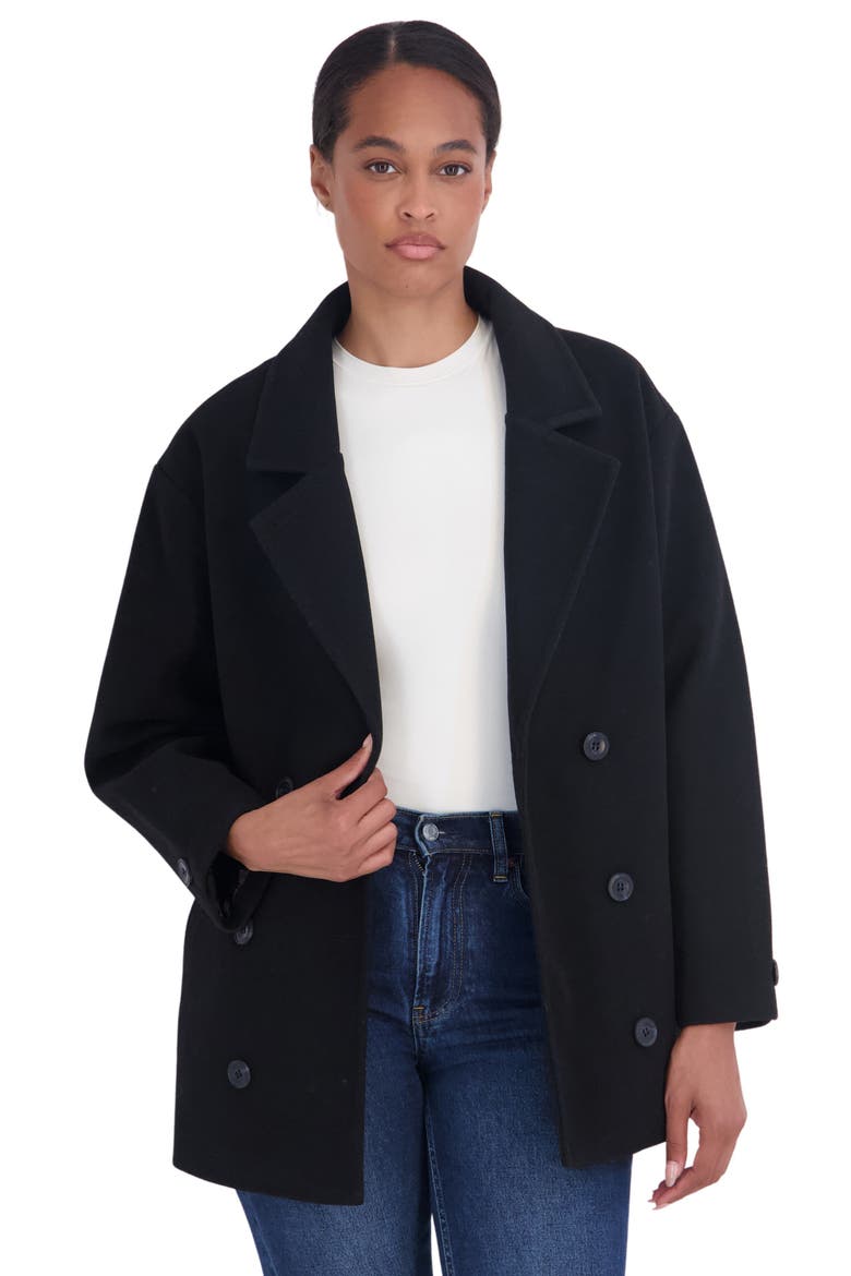 Oversized Peacoat, Alternate, color, BLACK