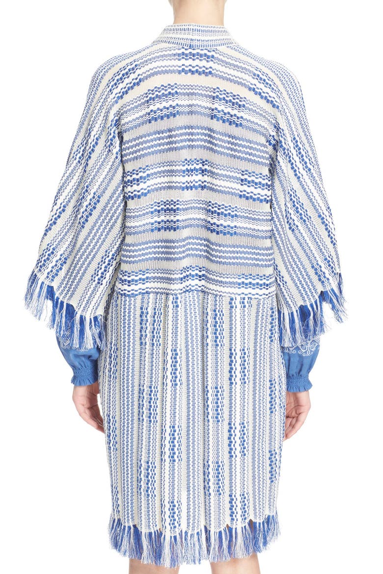 'Jessica' Linen & Cotton Cardigan, Alternate, color, HUDSON BLUE