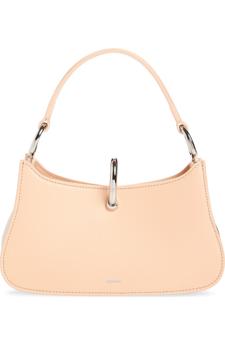 Rabanne Micro Ring Leather Top Handle Bag, Main, color, Peach/ Silver