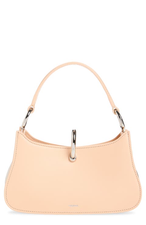 Micro Ring Leather Top Handle Bag