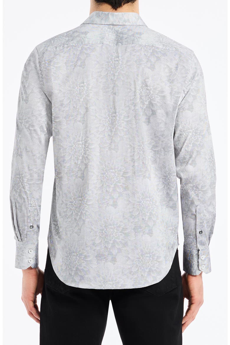 Lexington Floral Stretch Cotton Button-Up Shirt, Alternate, color, WHITE