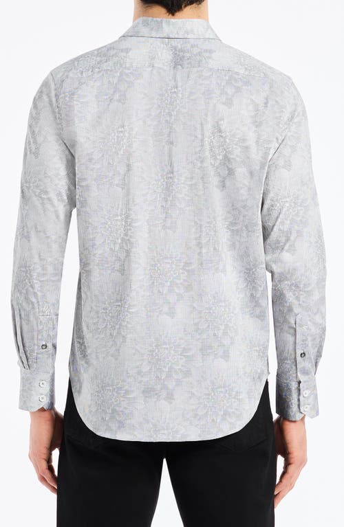 Robert Graham Lexington Floral Stretch Cotton Button-up Shirt In Gray