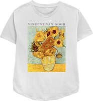 Lost Gods Women's Van Gogh Sunflowers Painting Short Sleeve Relaxed Fit T-Shirt