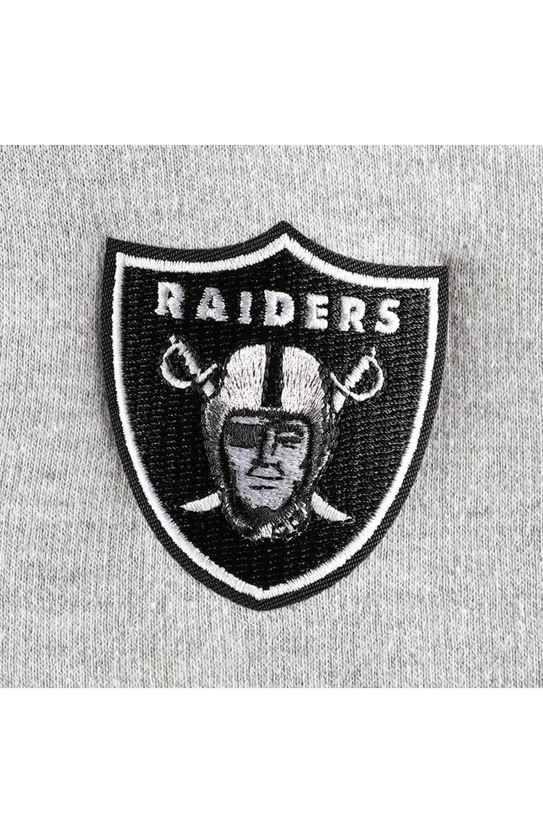 ANTIGUA Women's Antigua Heather Gray Las Vegas Raiders Lightweight Jackpot Raglan Half-Zip Pullover Hoodie, Alternate, color,