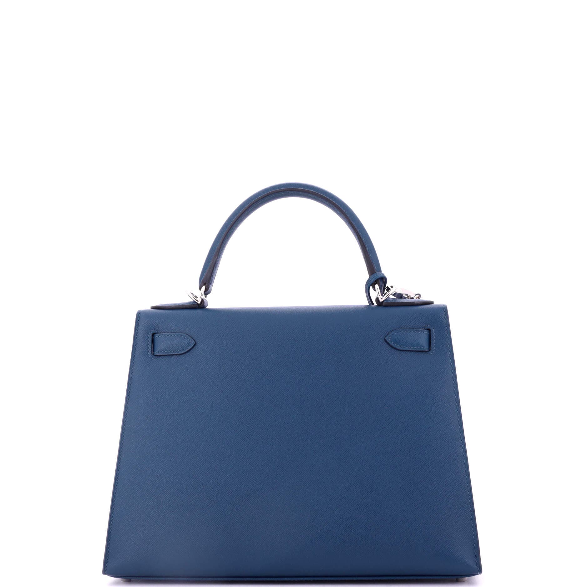 Pre-Owned Hermes Kelly Handbag Blue Madame with Palladium Hardware 28, Alternate, color, Deep Blue