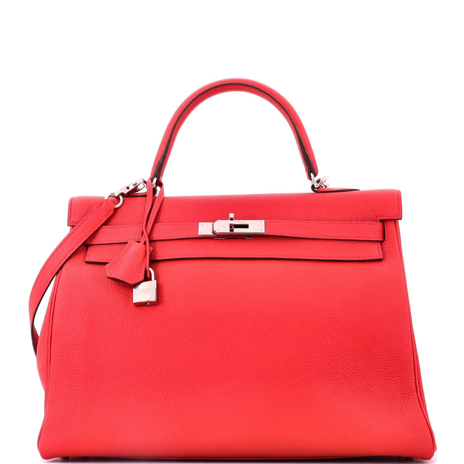 Kelly Handbag Red Togo with Palladium Hardware 35, Main, color, Red