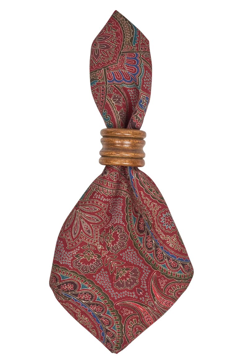 Paisley Set of 4 Napkins, Alternate, color, RED