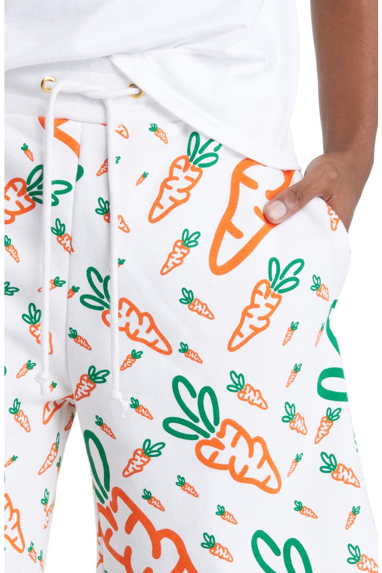 Cotton Graphic Sweat Shorts, Alternate, color, WHITE