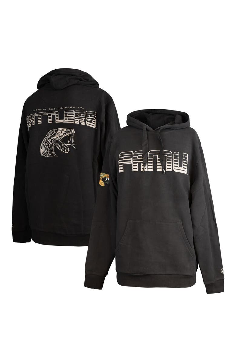 FISLL Men's FISLL Black Florida A&M Rattlers Puff Print Sliced Pullover Hoodie, Alternate, color, Black