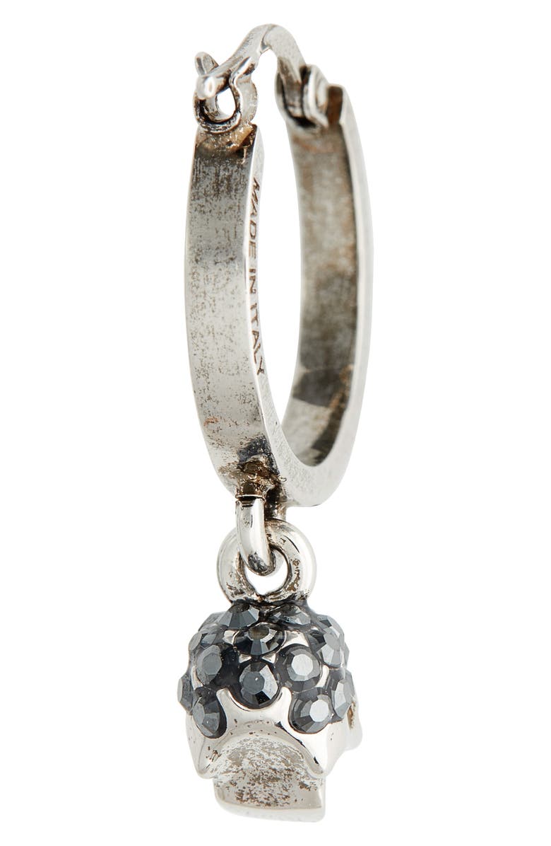 McQueen Alexander McQueen Skull Mini Hoop Earrings, Alternate, color, 
