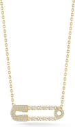 GLAZE JEWELRY Cubic Zirconia Safety Pin Pendant Necklace