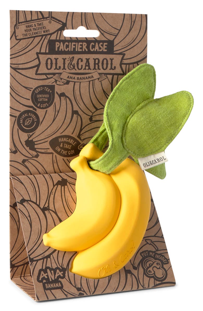 Oli&Carol Ana Banana Teething Ring & Pacifier Set, Alternate, color,