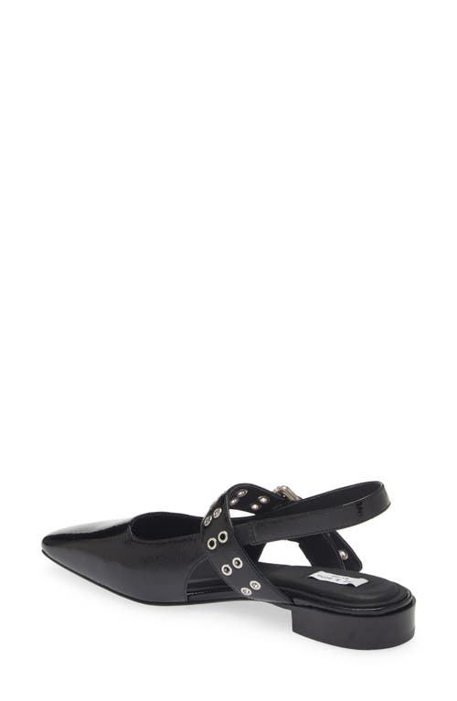 Rag & Bone Astra Houndstooth Buckle Slingback Ballerina Flats In Black Patent Leather