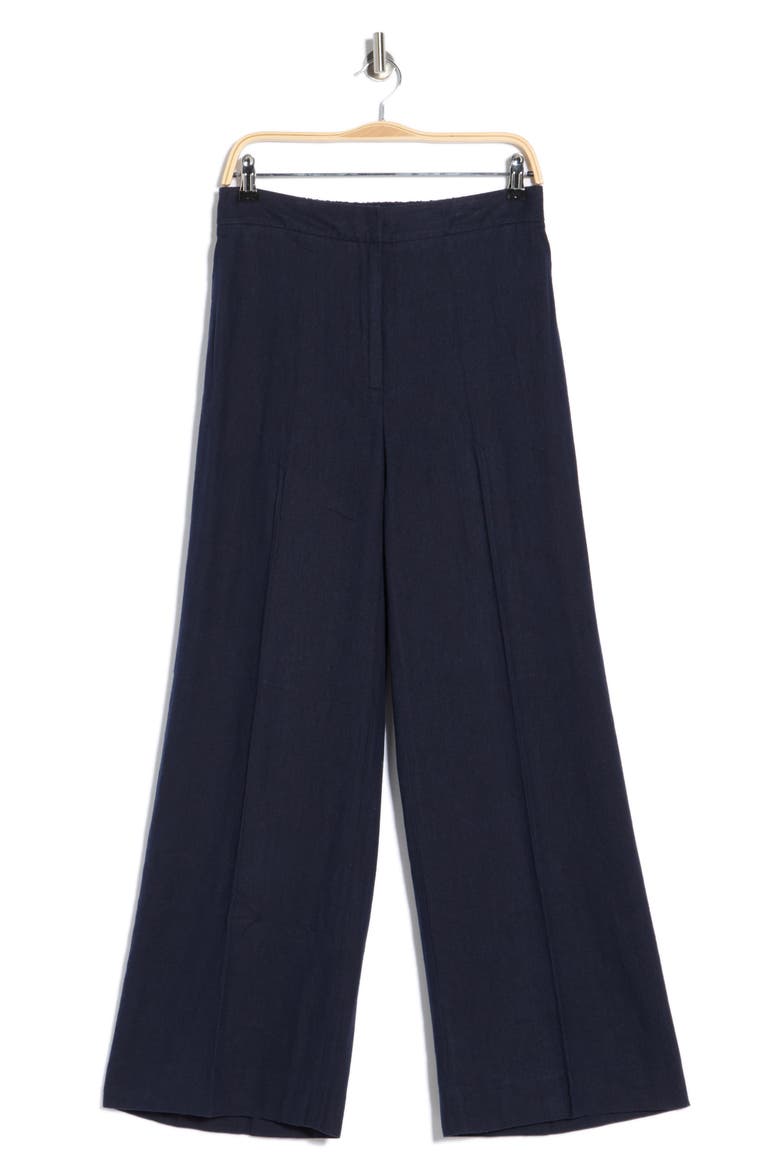 Wide Leg Linen Blend Pants, Alternate, color, NAVY NIGHT