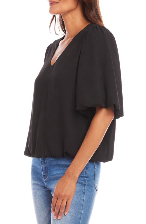 Karen Kane Puff Sleeve Crepe Top In Black