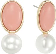 Ettika Imitation Pearl & Reconstituted Stone Drop Earrings
