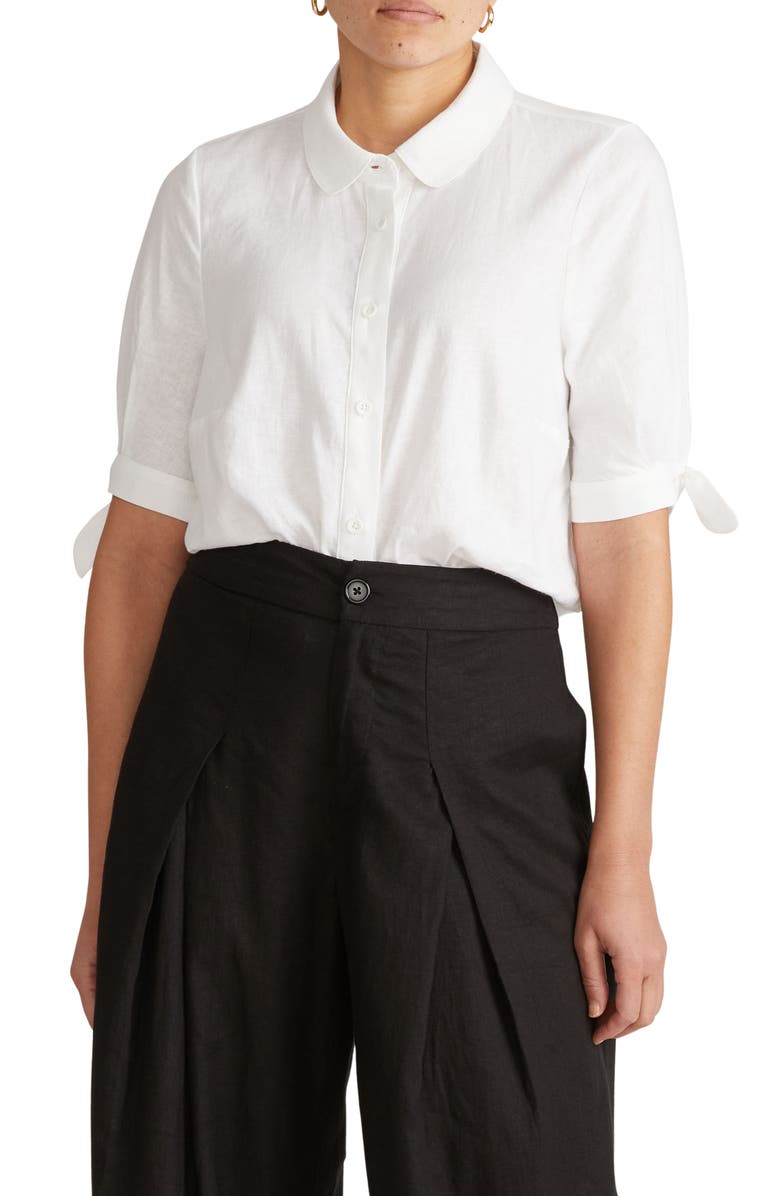 Universal Standard Luisa Linen Blend Button-Up Shirt, Main, color, 