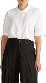 Universal Standard Luisa Linen Blend Button-Up Shirt