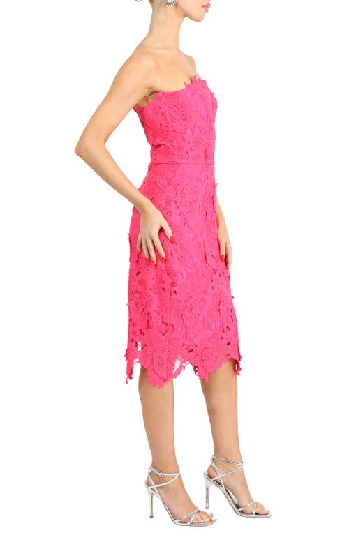 Adelyn Rae Jade Strapless Woven Lace Dress In Pink