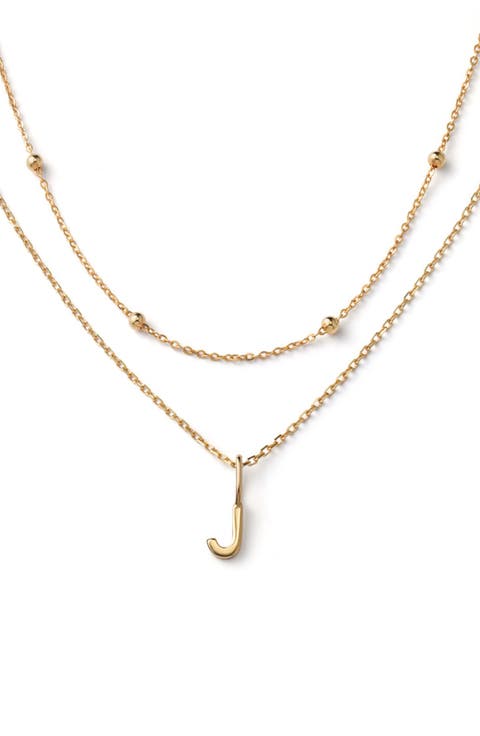 Gold Layered Letter Necklace