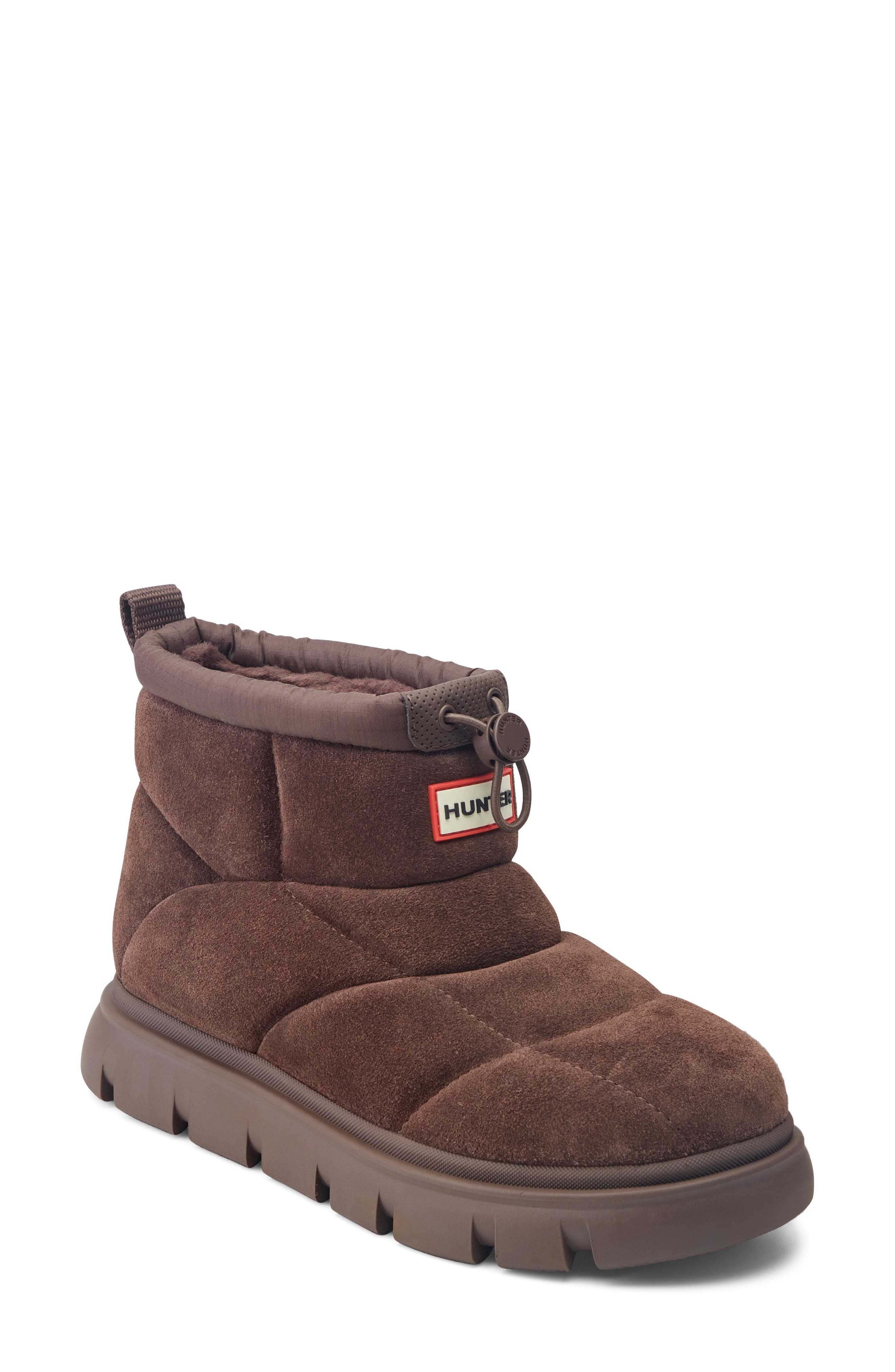 Quilted Bootie, Main, color, DARK BROWN