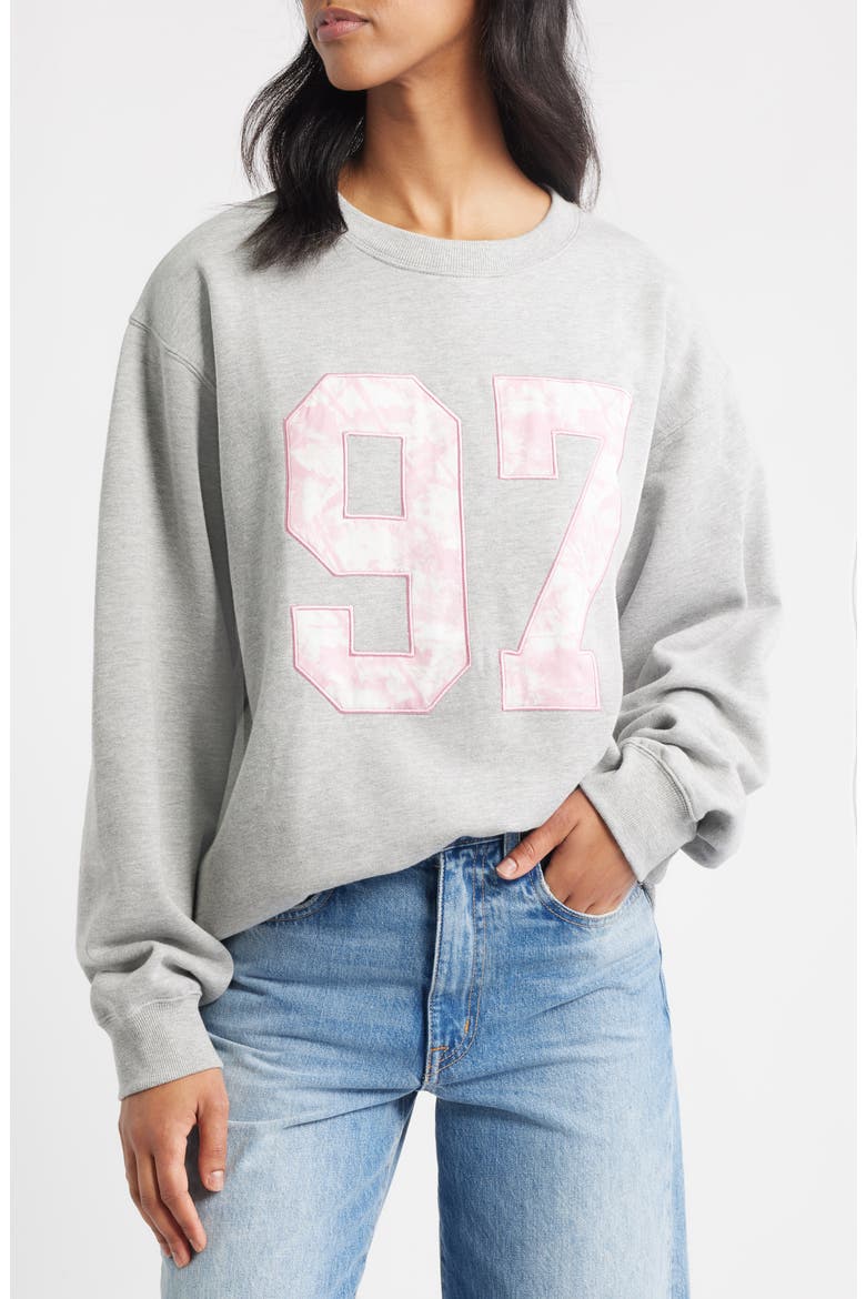 97 Appliqué Graphic Sweatshirt, Main, color, HEATHER GREY