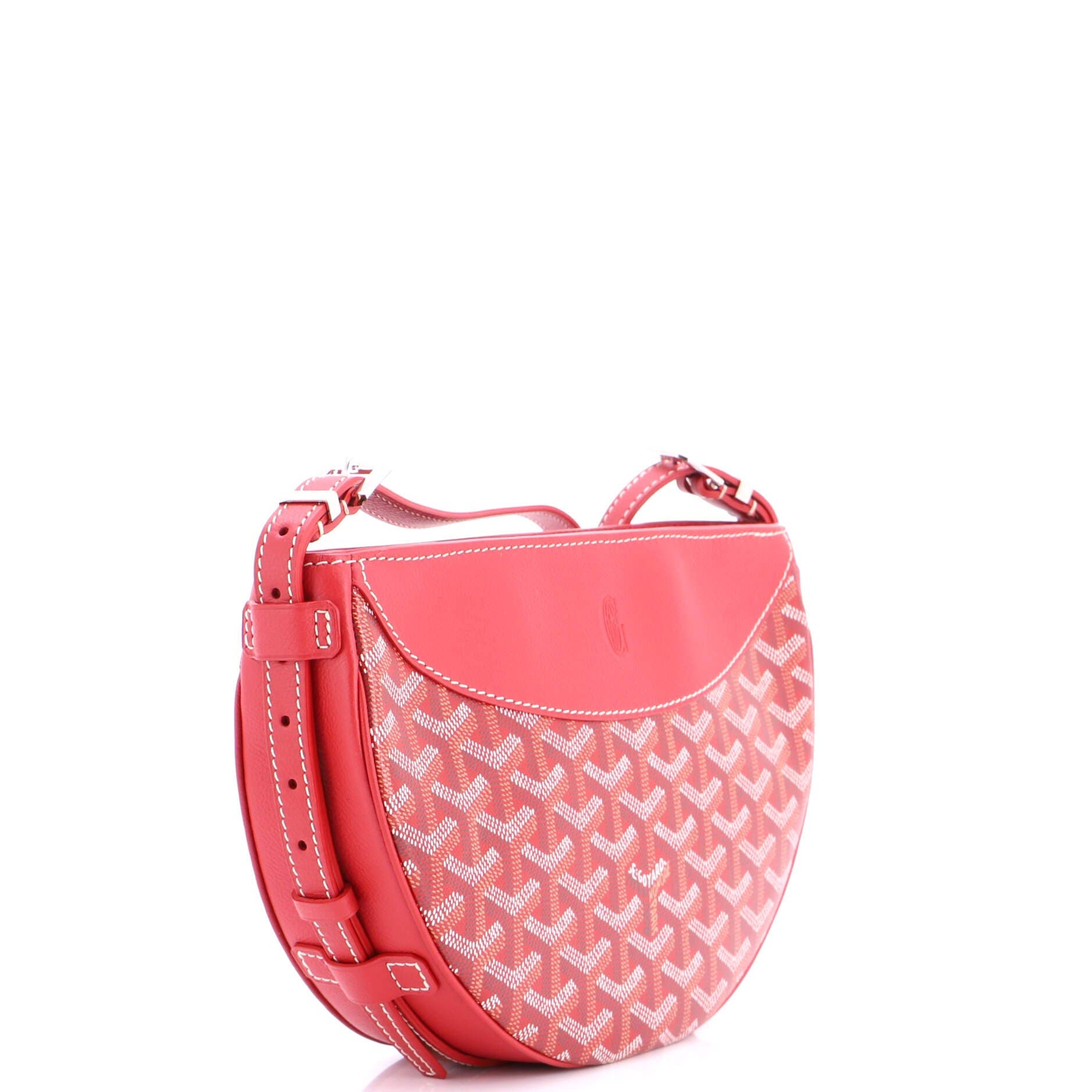 Pre-Owned Goyard Hirondelle Shoulder Bag Coated Canvas and Leather, Alternate, color, Red