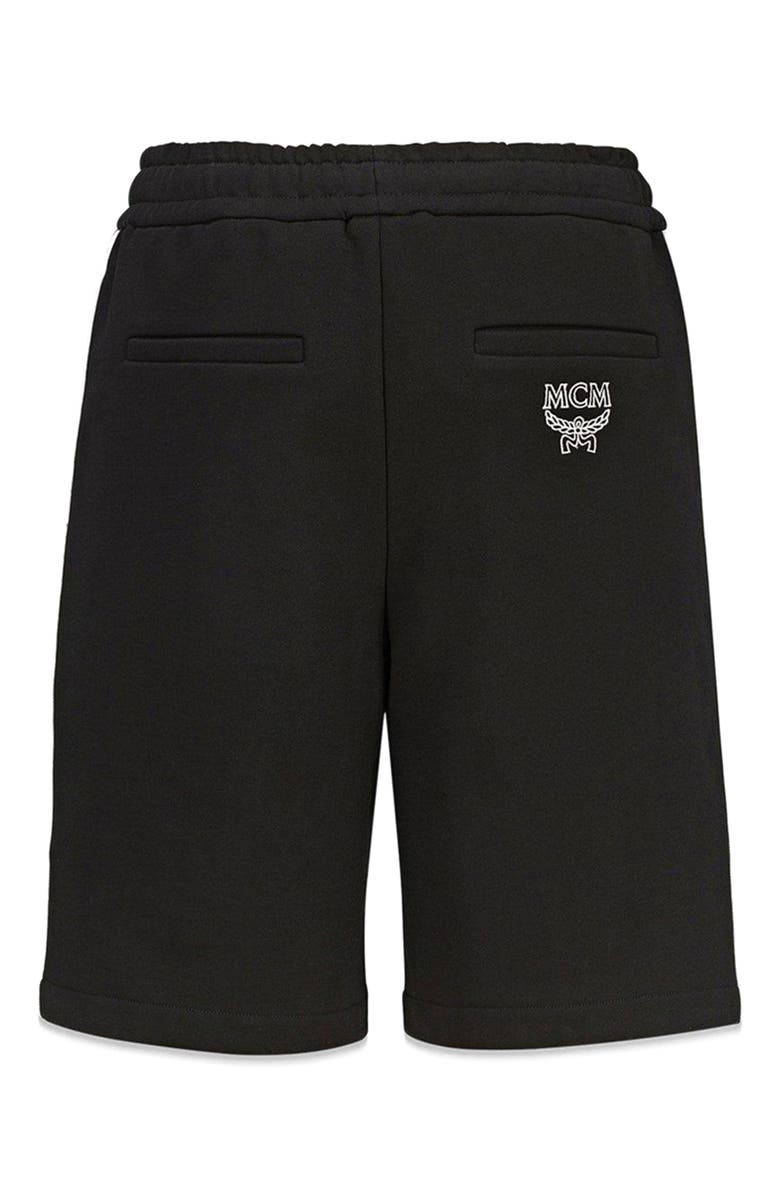 MCM Men's Classic Logo Track Shorts in Organic Cotton, Alternate, color, Black