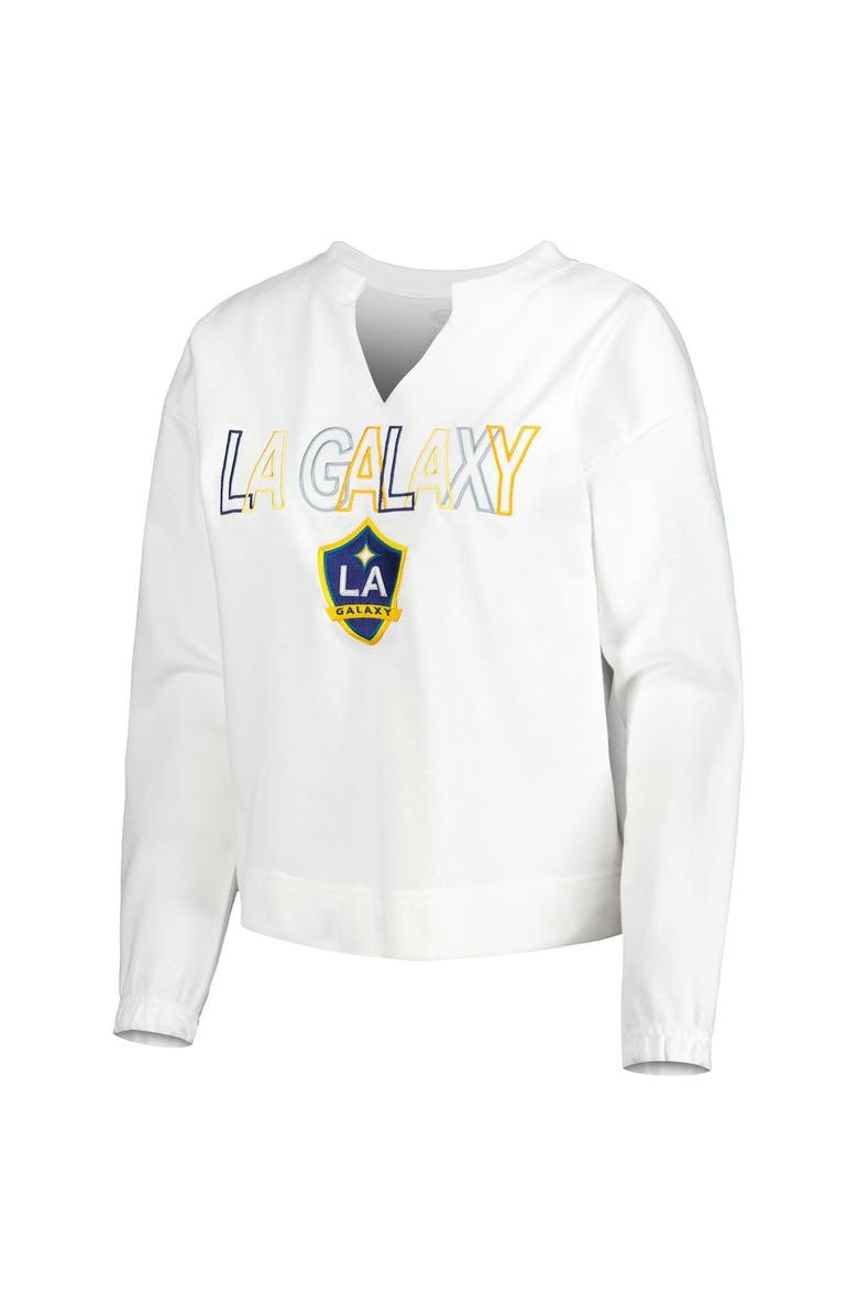 CONCEPTS SPORT Women's Concepts Sport  White LA Galaxy Sunray Notch Neck Long Sleeve T-Shirt, Alternate, color, White