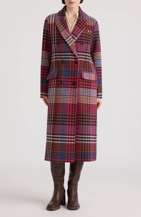 Plaid Double Breasted Boyfriend Coat