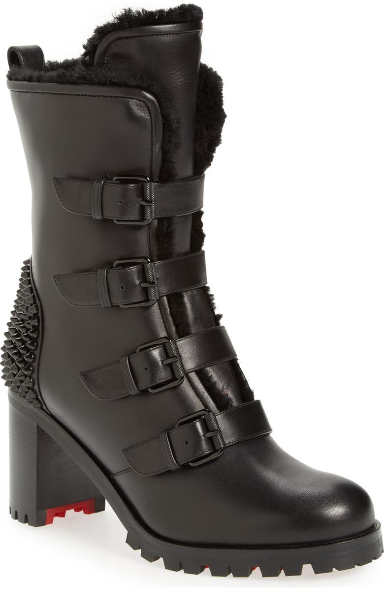 Christian Louboutin 'Glorymount' Studded Buckle Boot, Main, color,