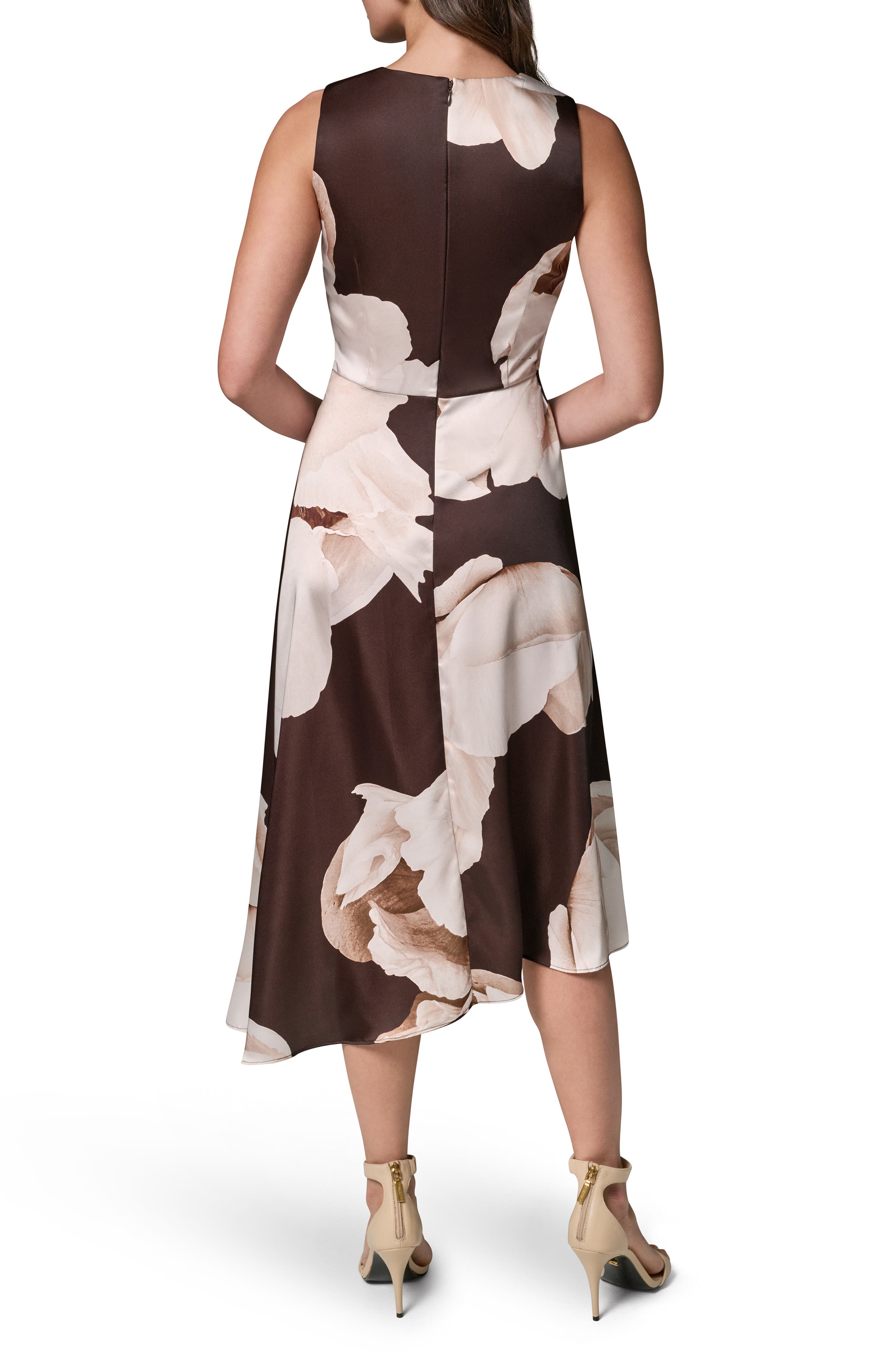 Женские платья Donna Karan New York Floral Print Satin Midi Dress — фото 2