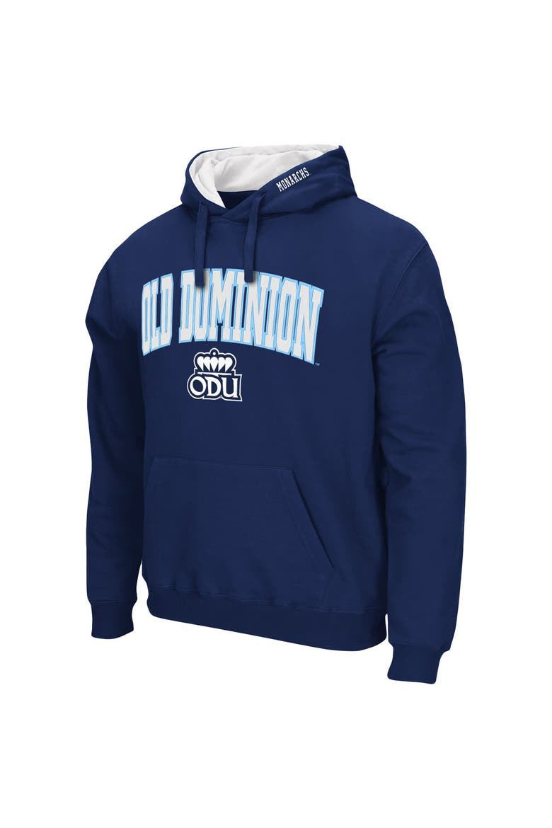 Men's Colosseum Navy Old Dominion Monarchs Arch and Logo Pullover Hoodie, Alternate, color, Navy