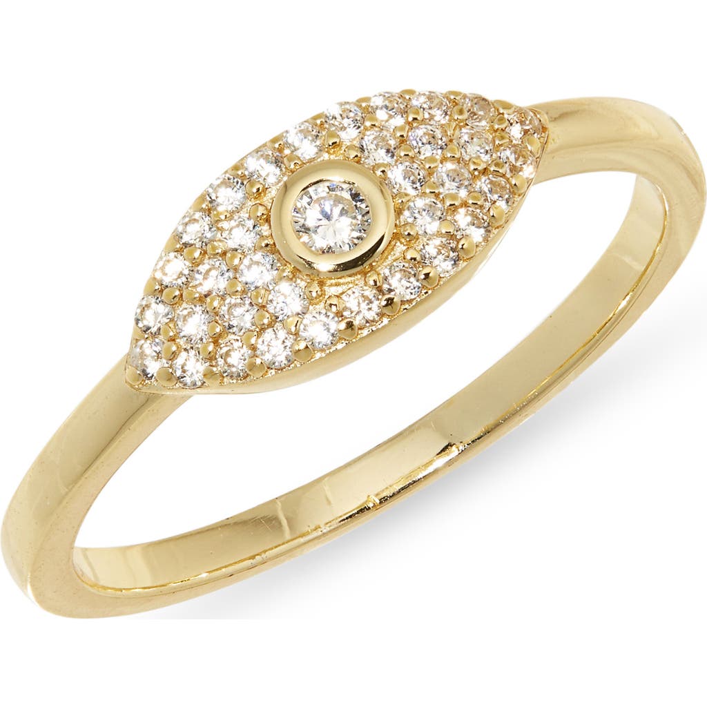 Argento Vivo Pavé Cubic Zirconia Evil Eye Ring In Gold