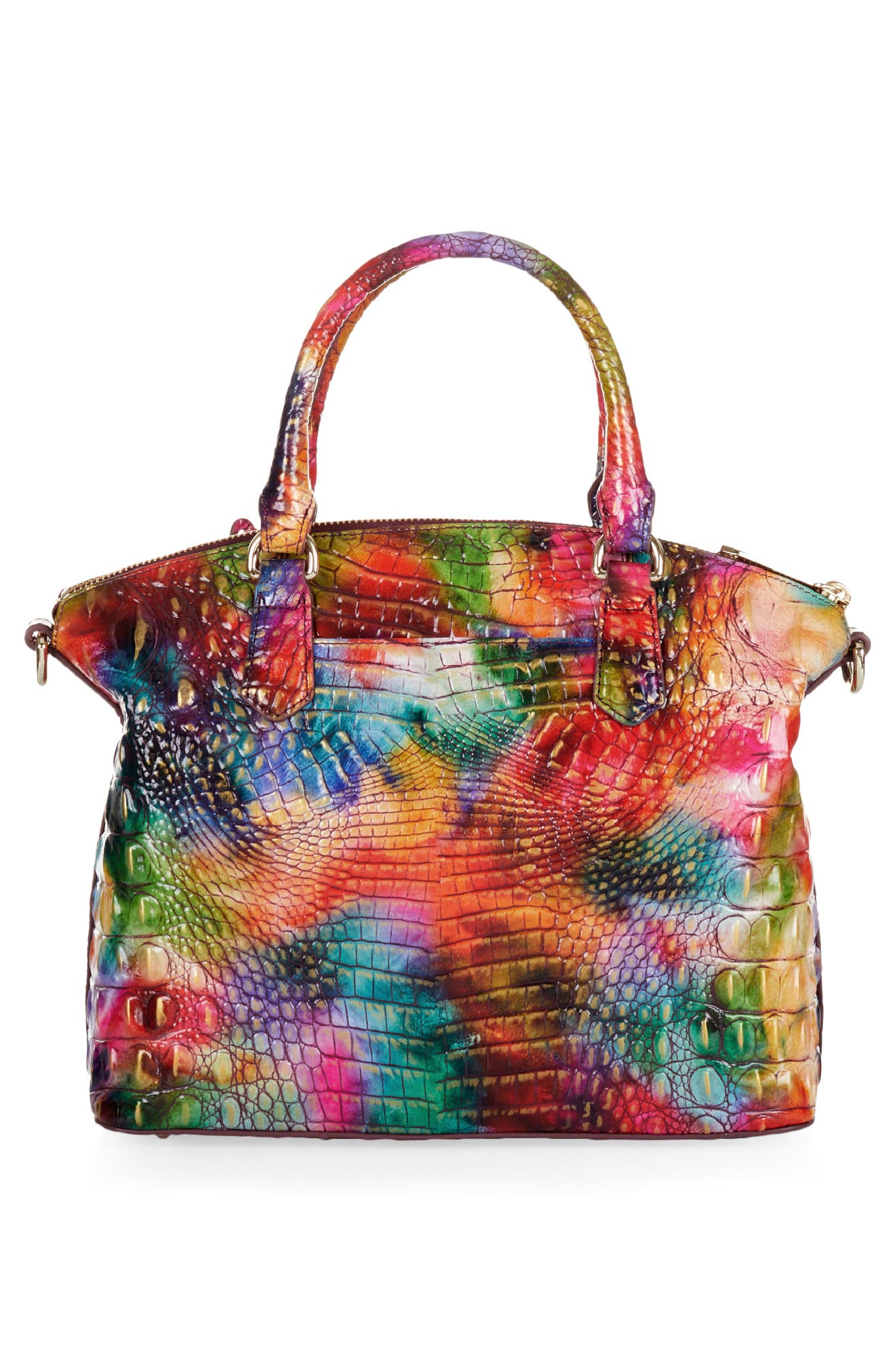 Brahmin Duxbury Croc Embossed Leather Satchel, Alternate, color, 