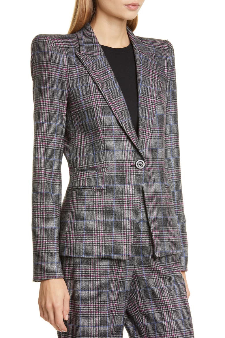 Brock Glen Plaid Dickey Blazer, Alternate, color, GREY MULTI